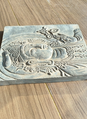 高浮雕菩萨像拓片模具禅意摆件