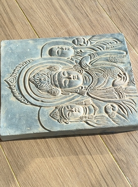 禅意浮雕观音菩萨砖拓印模具拓板