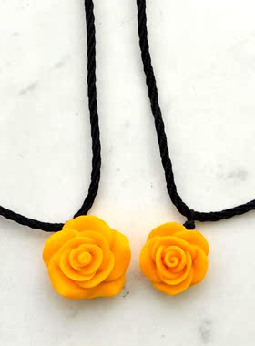 diy饰品手工黄色项链