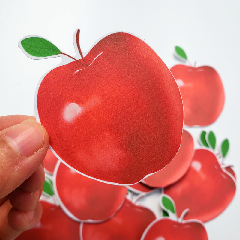 苹果纸贴画红苹果贴纸散片活动签到卡可写字贴水果apple sticker-图0