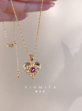 适合夏日的颈链2026新款锁骨链配饰爱心粉钻项链高级感轻奢小众女