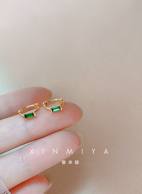 睡觉不用摘方形小耳扣女小众耳圈
