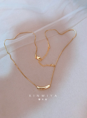 馨米娅2024新款夏季轻奢弯管项链