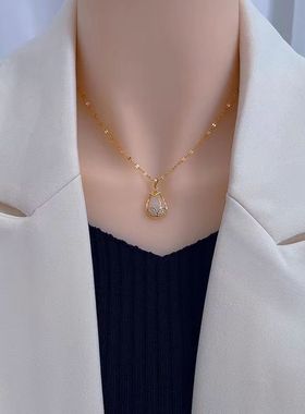 思慕琦合金太钢水波链女花朵项链