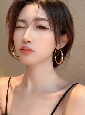 思慕琦气质合金女圆形耳环