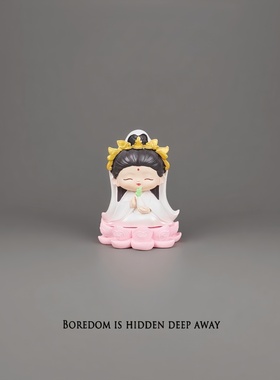 无聊了摆一对可爱宝宝佛治愈电脑桌面工位办公桌小摆件车载装饰
