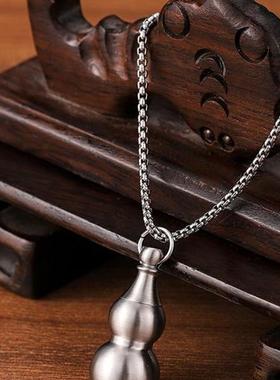 复古葫芦吊坠钛钢水波链男女