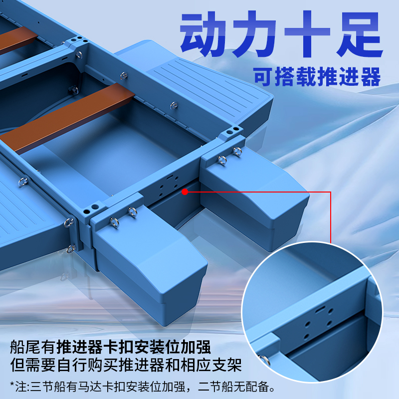 吉色专业高速船车载便携塑料船加强拼叠船高密度pe船小船塑胶船 - 图0