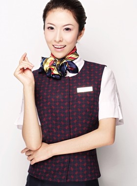 银行空姐工作服仿真丝印花小方巾