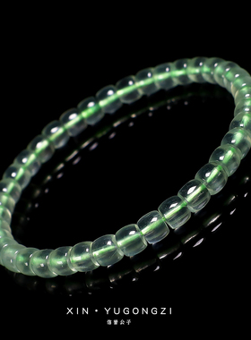 原矿葡萄石直切单圈手串手链文玩成品时尚男女简约水晶DIY饰品