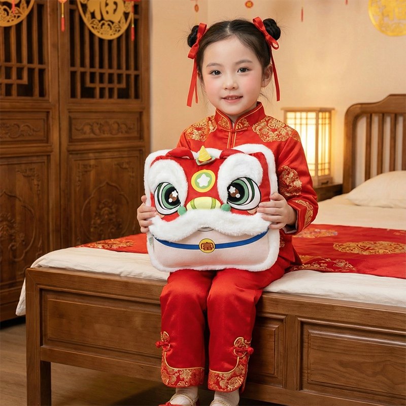 国潮醒狮抱枕被子两用毯子二合一马年吉祥物定制沙发靠枕午睡枕头,淘宝优惠券,粉丝福利购,淘宝优惠卷