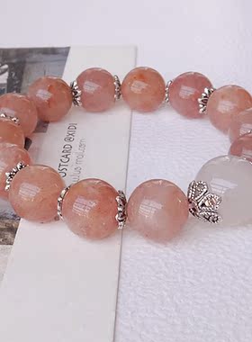 天然白色玛瑙水晶手链