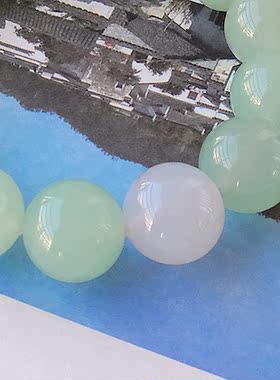 浅绿色玉髓白玛瑙水晶手链包邮