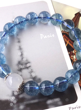 深海蓝色白玛瑙水晶