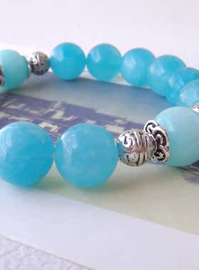 海蓝宝天然转运珠水晶手链