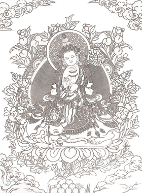 唐卡描金手绘减压自画diy礼物