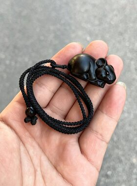 黑檀木老鼠子鼠钥匙扣随身鼠挂件