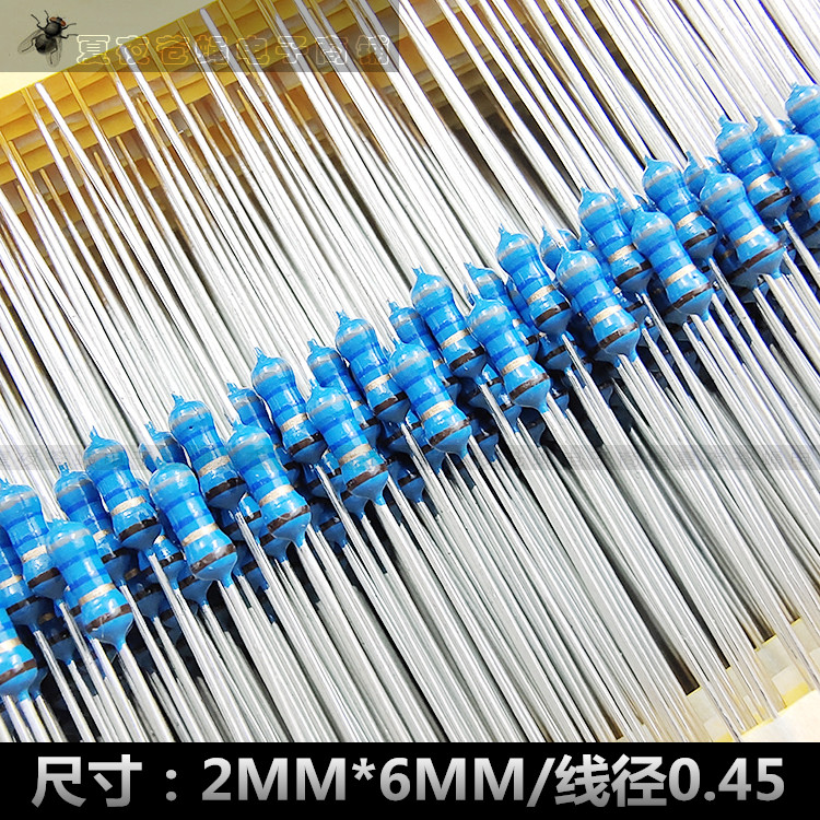 金属膜电阻1/4W25R250R2.5K25K250K编带精密电阻器0.25W1%铜脚 - 图0