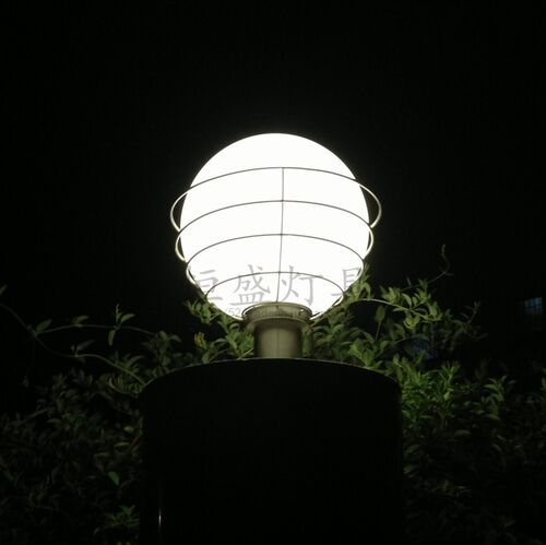 太阳能柱头灯玻璃灯罩户外防水圆球柱头灯围墙灯门柱灯不锈钢 - 图0