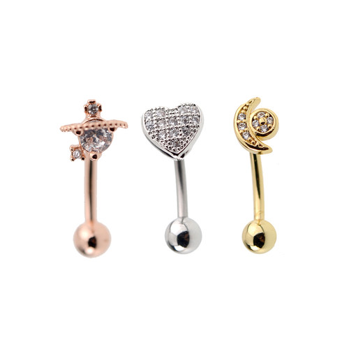 rook钉爱心星星镶嵌耳骨钉眉钉穿刺个性钛钢防过敏日韩网红流行款 - 图3