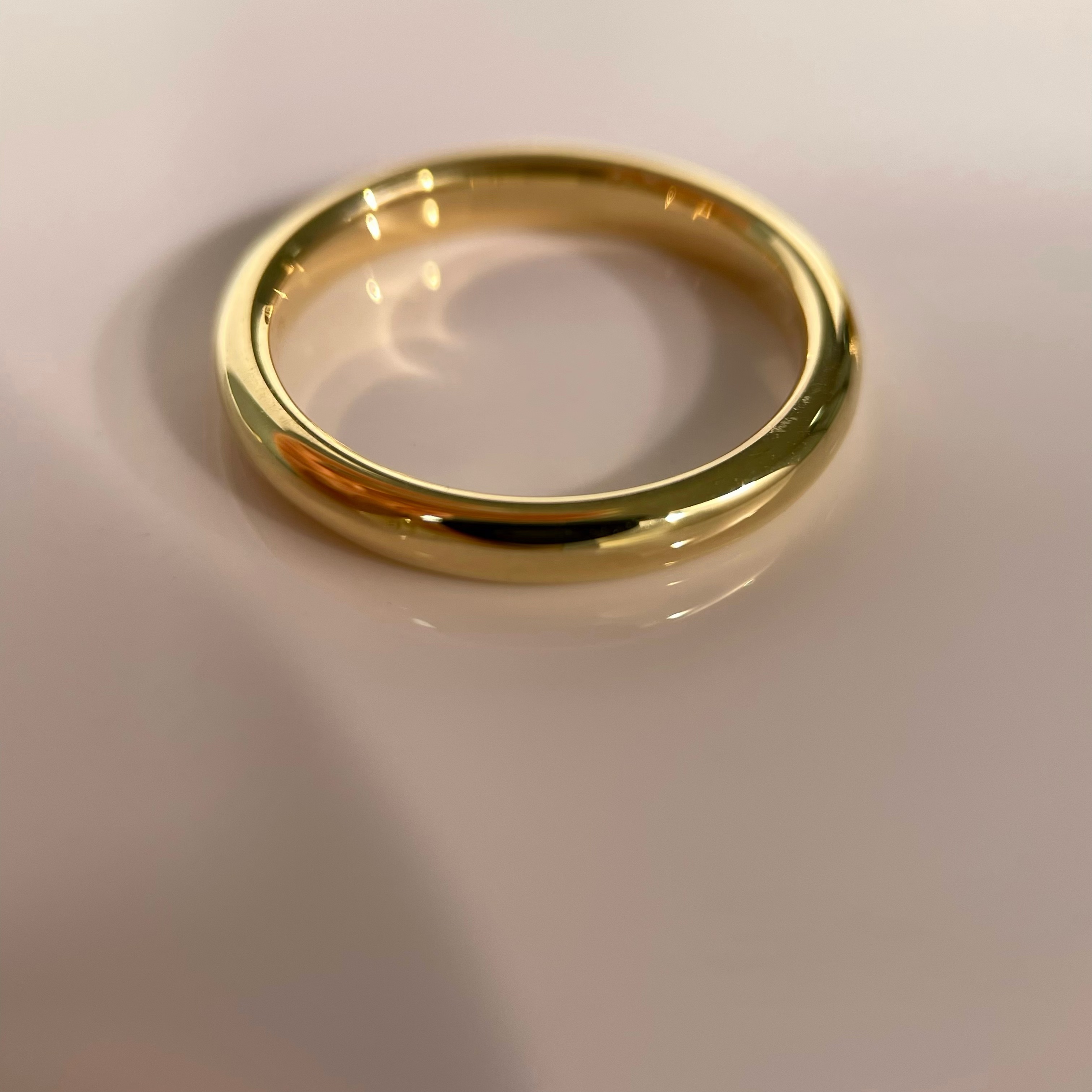 九十一篇 18K立体素圈金戒指 实心圆环戒指男女同款情侣对戒尾戒 - 图0