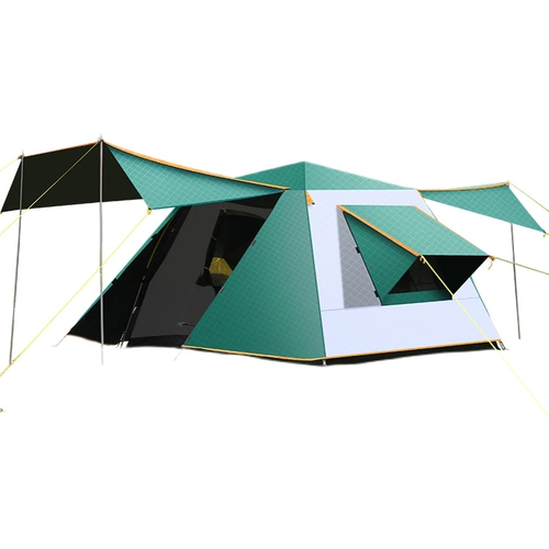 Палатка на открытом воздухе Автоматическое алюминиевое стержень 3-4 человека дикие палатки палатки буйные дождь сгущенным виниловым солнцезащитным кремом.