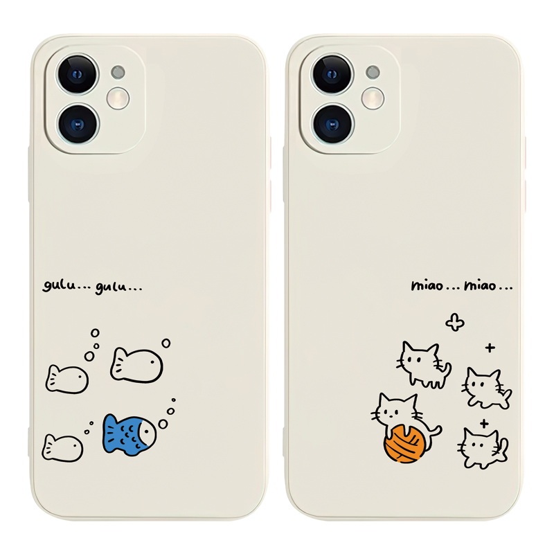 我的菜~猫咪iPhone15plus苹果14promax情侣手机壳华为mate50/p60红米K40小米13适用iqoo11荣耀vivoX90一加ace - 图3