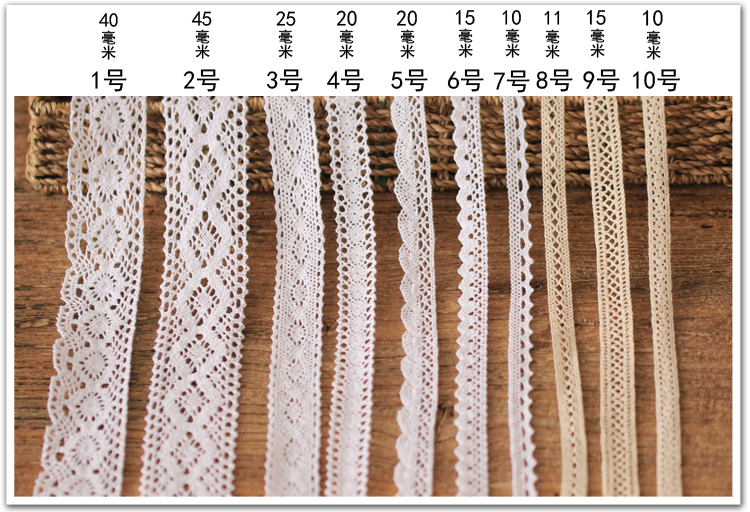 24款 蕾丝花边辅料白色纯棉线花边 手工沙发窗帘花边 1米价 - 图0