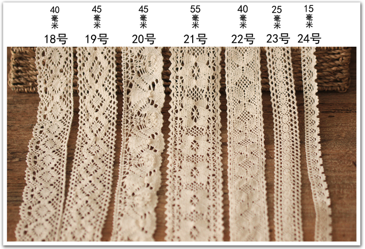 24款 蕾丝花边辅料白色纯棉线花边 手工沙发窗帘花边 1米价 - 图2