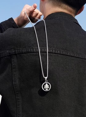 转动项链男潮小众设计嘻哈钛钢