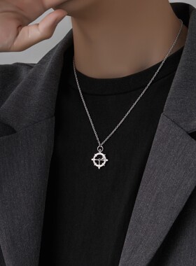 船舵吊坠项链男生ins高级设计感