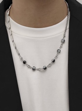 爆裂拼接项链轻奢小众男女ins