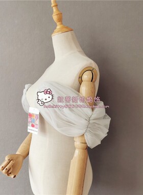 婚纱礼服伊紫嫣网纱浅灰色