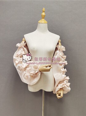 新娘婚纱礼服裙子泡泡袖荷叶边