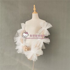 товар из китая 新娘婚纱配饰森系夸张造型拍照摄影道具婚纱手臂套装饰三层硬纱 4256930