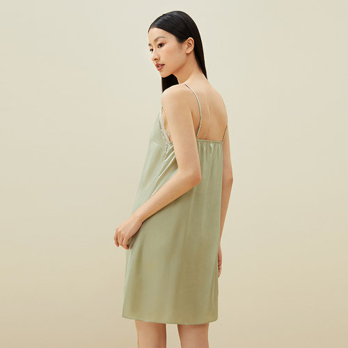 水光真丝】金三塔真丝吊带裙100%桑蚕丝纯欲睡衣性感睡裙家居服女 - 图1