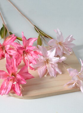 仿真花绢布百合花莫奈风仿真花束