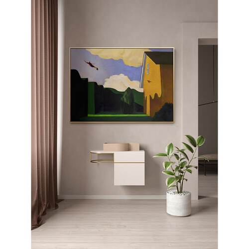 网红三小姐走大幅人物风画景术装饰艺工作室廊过壁画北欧道客厅挂 - 图3