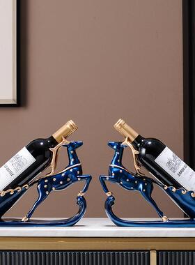 马到成功轻奢意红酒创架客断厅隔柜酒柜摆件乔JJMBJ110置迁新居布