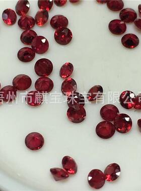 天然血红红宝石 圆形0.8MM至3.5MM尖底刻面首饰配石