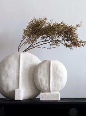 北欧复古风花器艺术插画花器民宿样板间售楼处餐厅客厅花瓶摆件