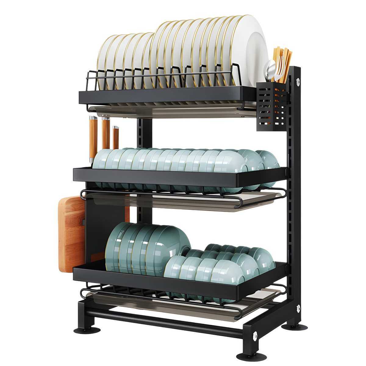 厨房置物架碗碟碗盘收纳架沥水架家用多功能放碗架碗筷收纳盒碗柜,淘宝优惠券,粉丝福利购,淘宝优惠卷