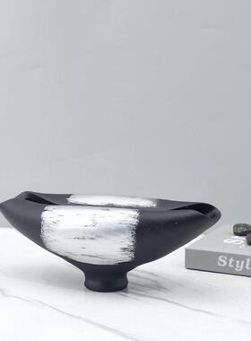 现简约手工树脂几何抽象艺术花器装饰摆件客厅电视柜家居装饰品