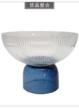现代样板间客厅轻奢软装饰品创意家居深蓝色玻璃摆件BJ159-75-15