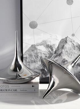 新款直销简约金属陀螺摆件现代轻奢红酒架酒柜房间装饰品家装软装