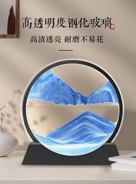 爆款3D流沙画小夜灯摆件新款轻奢发光动态沙漏灯立体解压台灯