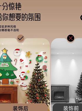 圣诞树挂件毛毡板拍立得装饰创意照片墙圣诞配件相片墙展示墙背景