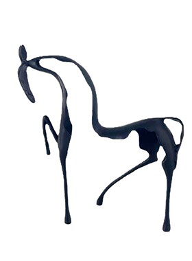 欧式样板房间新中式摆件金属铸造人物黑古铜色雕塑软装饰品后现代