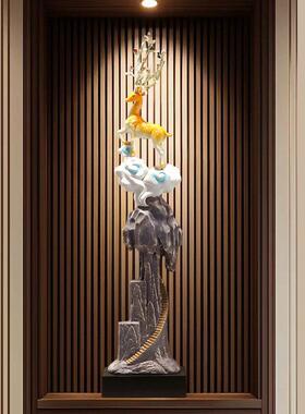 步步高升招财鹿摆件细长竖高入户玄关客厅装饰高档乔迁新居礼品