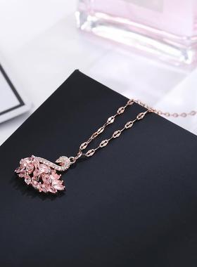 玫瑰金天鹅锁骨鸭子项链吊坠项链